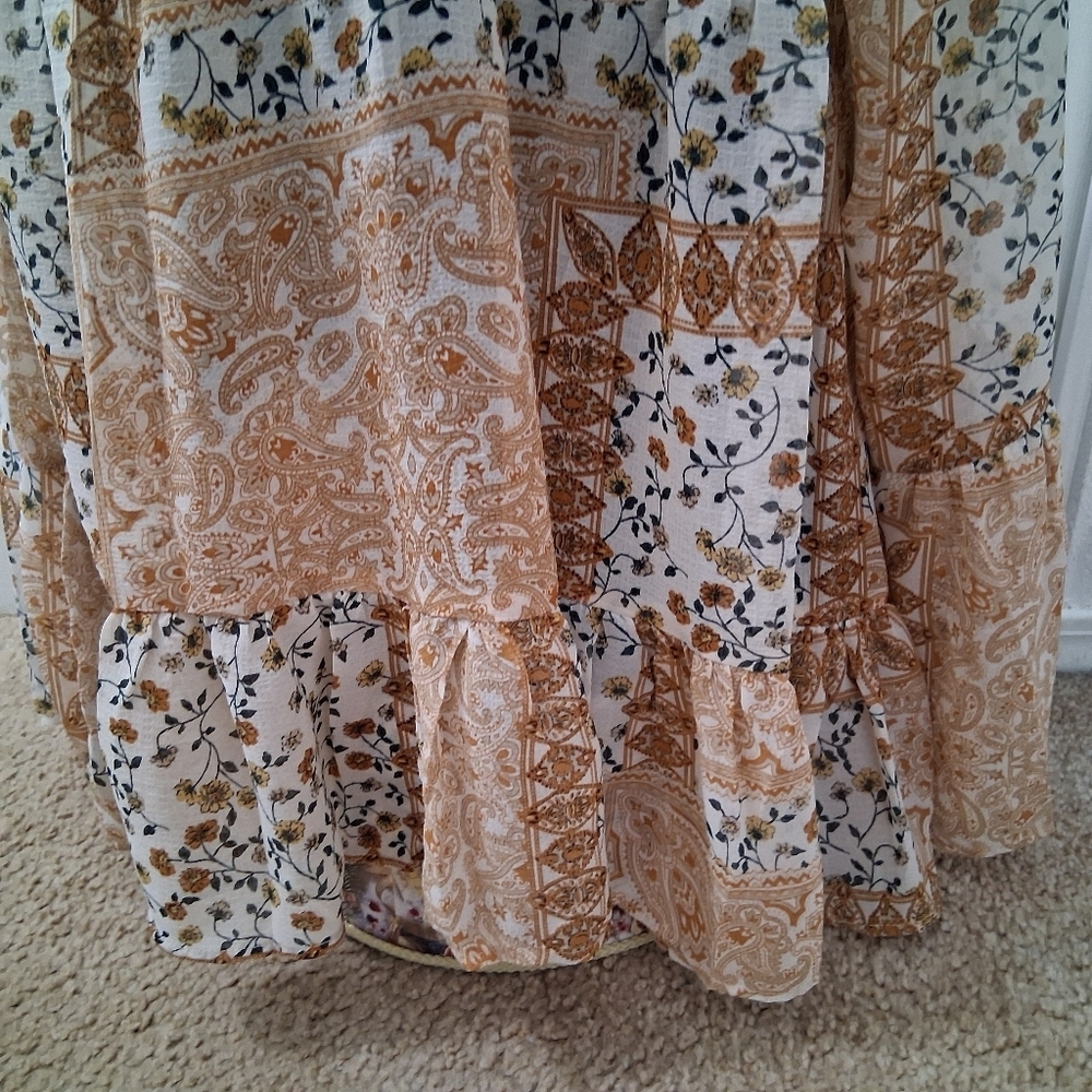 NWT Easel Multi Colored Printed Patchwork Blouse … - image 8